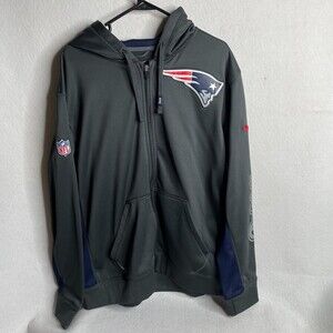 Nike Men's NFLNew England Patriots Full Zip Jacket Therma-Fit  Gray Size Large